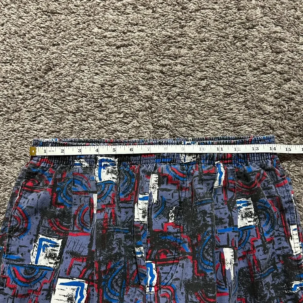 Vintage Wave Gods Pants Surfer Print Colorful Beach Parachute Jogger 80s 30-32
